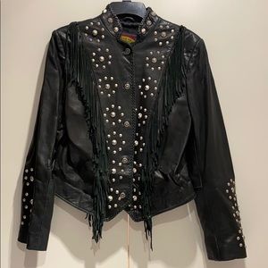 Black leather jacket
